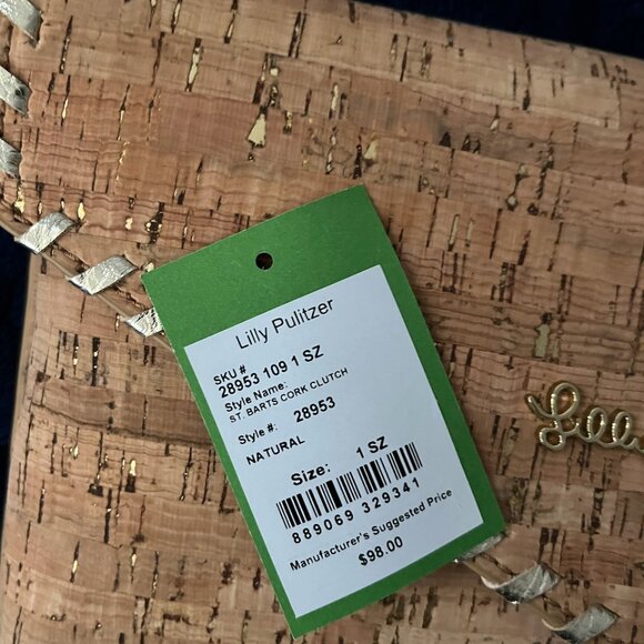 NWT Lily Pulitzer Cork Clutch - Picture 2 of 3